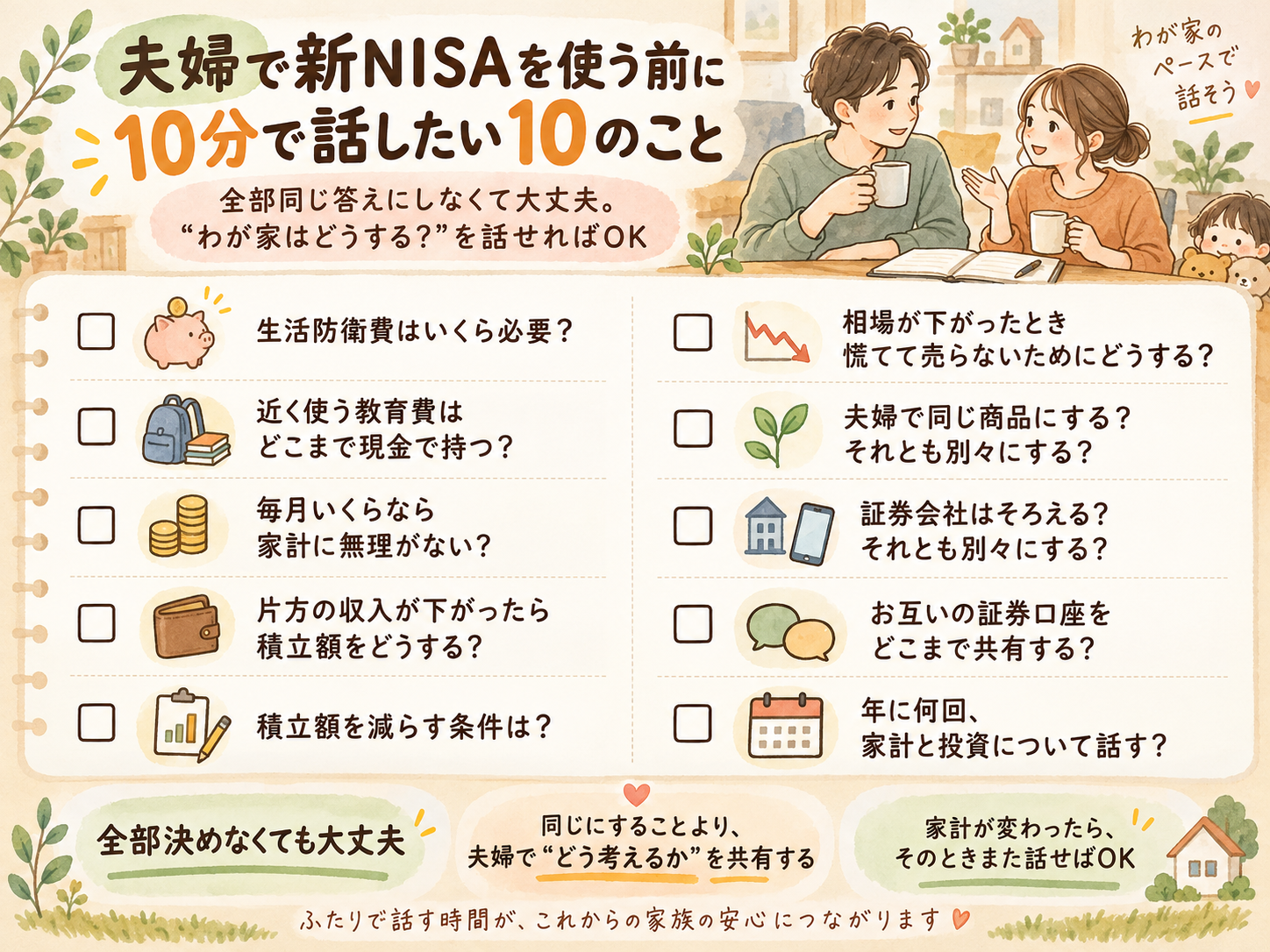 夫婦で新NISAを使う前に話したい10のチェックリスト